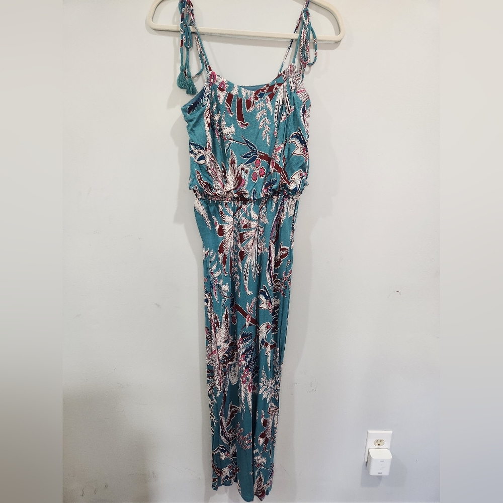 NWT LOFT Floral Teal Maxi Dress
